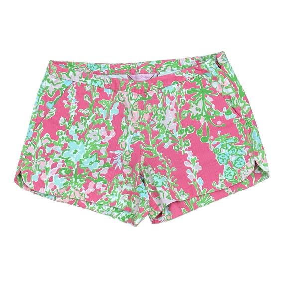 Lilly Pulitzer Sz 4 S Adie Shorts Flamingo Pink Southern Charm Preppy Summer - Picture 2 of 9